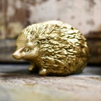 Beautiful brass hedgehog animal door stop