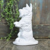 Cast Iron Dog door Stop Finished in White Cast Iron Dog door Stop Finished in White