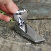 Chrome Chubby Heart Door Wedge to Scale Chrome Chubby Heart Door Wedge to Scale