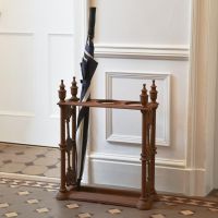 Antique Brown Cast Iron Rectangle Umbrella Holder 