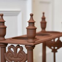 Close up of urn shaped finials 