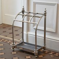 Antique Nickel "Curved" Umbrella Holder insitu  Antique Nickel "Curved" Umbrella Holder insitu