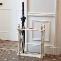 Antique Cream Cast Iron Rectangle Umbrella Holder 