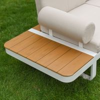 The "Evesham" 5-Seater Garden Furniture Set - Cream Side Table Close Up The "Evesham" 5-Seater Garden Furniture Set - Cream Side Table Close Up