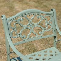 The "Eden" 6-Seater Outdoor Dining Set - Sage Green Chair Design Close Up