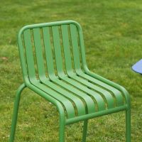 The "Marlow " 2-Seater High Outdoor Dining Set Green Seat Close Up The "Marlow " 2-Seater High Outdoor Dining Set Green Seat Close Up