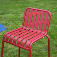 The "Marlow " 2-Seater High Outdoor Dining Set Red Chair Close Up The "Marlow " 2-Seater High Outdoor Dining Set Red Chair Close Up