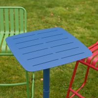 The "Marlow " 2-Seater High Outdoor Dining Set Blue Table Close Up The "Marlow " 2-Seater High Outdoor Dining Set Blue Table Close Up