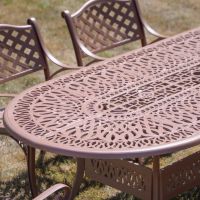 The "Tuscany" 8-Seater Outdoor Dining Set - Terracotta Table Design close Up The "Tuscany" 8-Seater Outdoor Dining Set - Terracotta Table Design close Up
