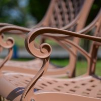 The "Tuscany" 8-Seater Outdoor Dining Set - Terracotta Arm Close Up The "Tuscany" 8-Seater Outdoor Dining Set - Terracotta Arm Close Up