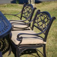 The "Oakhaven" 6-Seater Outdoor Dining Set - Antique Copper Cushion Close Up