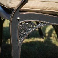 The "Oakhaven" 6-Seater Outdoor Dining Set - Antique Copper Lower Chair Design