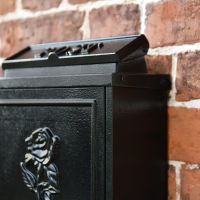 Close up of Black Rose Post Box 