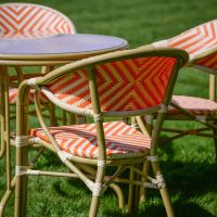 The "Cortes" 4-Seater Outdoor Dining Set Back Of The Chain Detail Shot