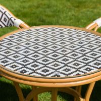The "Pachino" 2-Seater Outdoor Dining Set Table Close Up The "Pachino" 2-Seater Outdoor Dining Set Table Close Up