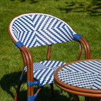 The "Draycott" 2-Seater Rattan Outdoor Dining Set Chair Back Close Up