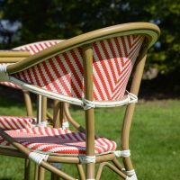 The "Malon" 4-Seater Rattan Outdoor Dining Set Back Of Chair Details