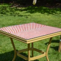 The "Malon" 4-Seater Rattan Outdoor Dining Set Table Top Close Up