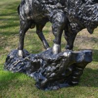 Close up of Rockface Base on Bison Sculpture 