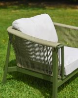 The "Chester" 4-Seater Outdoor Furniture Set - Green Chair Arm Close Up The "Chester" 4-Seater Outdoor Furniture Set - Green Chair Arm Close Up