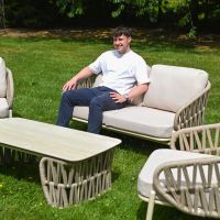 "Maldives Luxury" Rope 4-Seater Garden Lounge Set Scale Shot In A Garden