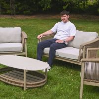 The "Chester" 4-Seater Outdoor Furniture Set - Champagne Scale Shot 