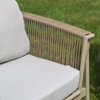The "Chester" 4-Seater Outdoor Furniture Set - Champagne Chair Arm Close Up