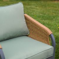 The "Marie" 5-Seater Garden Furniture Set - Green Cushion Close Up The "Marie" 5-Seater Garden Furniture Set - Green Cushion Close Up