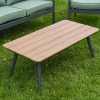 The "Marie" 5-Seater Garden Furniture Set - Green Table Close Up The "Marie" 5-Seater Garden Furniture Set - Green Table Close Up