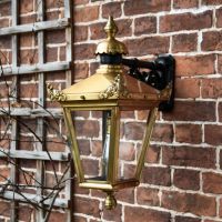 Large Antique Brass Hanging Wall Lantern 63 x 47.5cm Large Antique Brass Hanging Wall Lantern 63 x 47.5cm