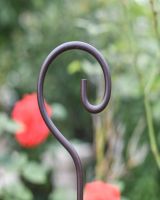 Spiral Hook Natural Steel Plant Support- 5FT close up of hook