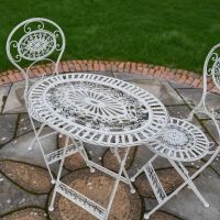 "Paignton" Table and Two Chair Outdoor Dining Set in Situ "Paignton" Table and Two Chair Outdoor Dining Set in Situ