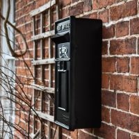 Side view of "Original Reproduction" Elizabeth Regina Slim Post Box in Black 