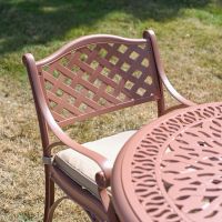 The “Astoria” Deluxe 4-Seater Outdoor Dining Set - Terracotta Back Of Chair Detailed Shot