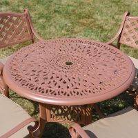 The “Astoria” Deluxe 4-Seater Outdoor Dining Set - Terracotta Full Tabletop Design