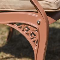The “Astoria” Deluxe 4-Seater Outdoor Dining Set - Terracotta Lower Chair Detail 