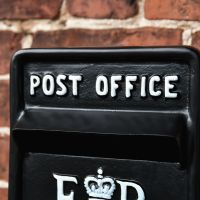 Close up of white lettering and motif 