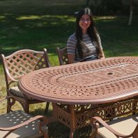 The "Siena" 6-Seater Garden Dining Set - Terracotta Scale Shot 