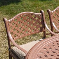 The "Siena" 6-Seater Garden Dining Set - Terracotta Chair Back Details