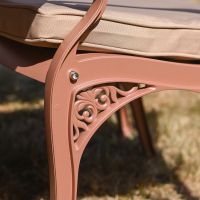 The "Siena" 6-Seater Garden Dining Set - Terracotta Lower Chair Design
