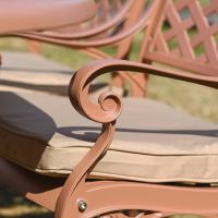The "Siena" 6-Seater Garden Dining Set - Terracotta Chair Arm Close Up