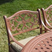 The "Montacute" 6-Seater Garden Dining Set - Antique Terracotta Chair Close Up 