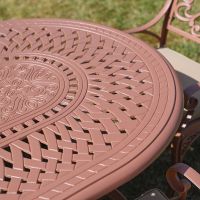 The "Montacute" 6-Seater Garden Dining Set - Antique Terracotta Table Close Up