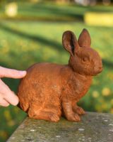 "Nibbles" Cast Iron Rabbit Garden Sculpture 