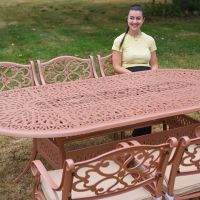 The "Rosemoor" 8-Seater Outdoor Dining Set - Terracotta