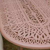The "Rosemoor" 8-Seater Outdoor Dining Set - Terracotta Table close Up