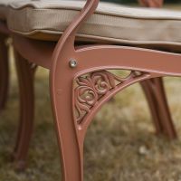 The "Rosemoor" 8-Seater Outdoor Dining Set - Terracotta upper Chair Leg Detail
