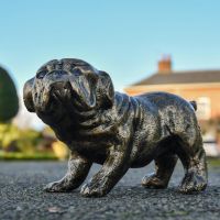 Pug Standing Sculpture in an Antique Gold Finish Pug Standing Sculpture in an Antique Gold Finish