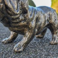 Body Detailing on Pug Standing Sculpture in an Antique Gold Finish Body Detailing on Pug Standing Sculpture in an Antique Gold Finish