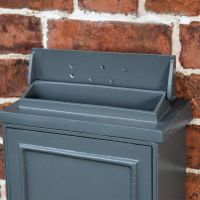 Open Lid Simplistic Post Box on House Wall 